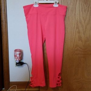 Hot pink yoga capris